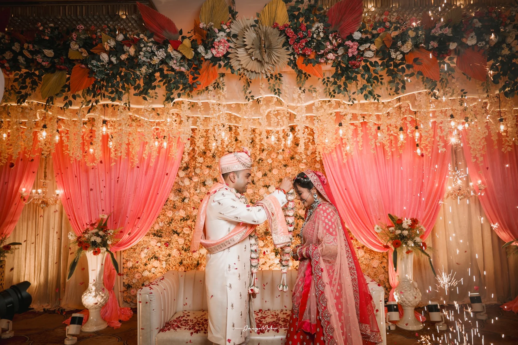 Happy wedding couple