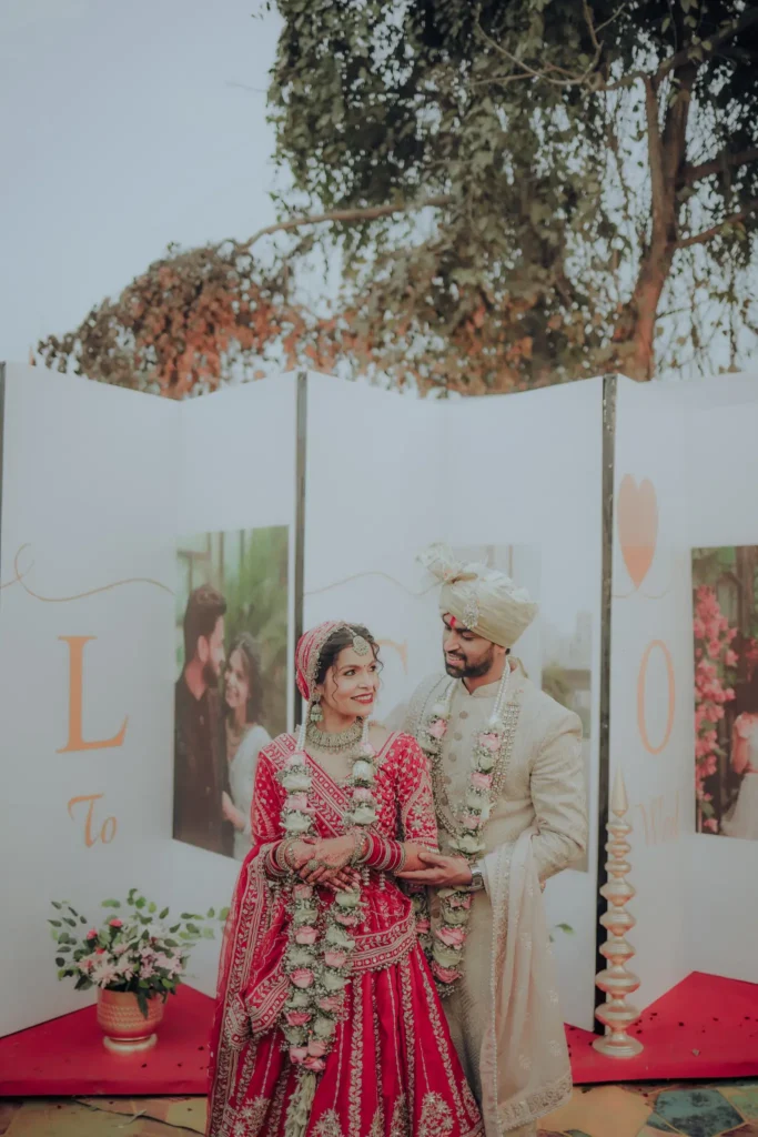 Aarti Alok Mirror Wedding Portrait