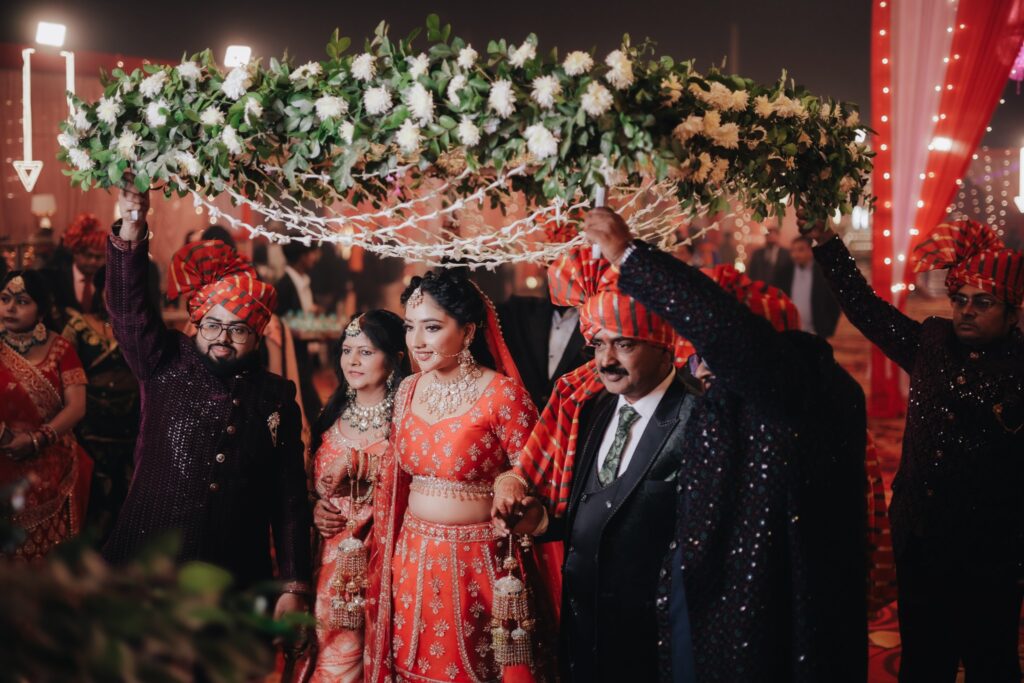 Bride Floral Canopy Entry