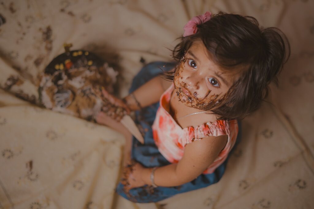 Birthday Cake Smash Girl Portrait