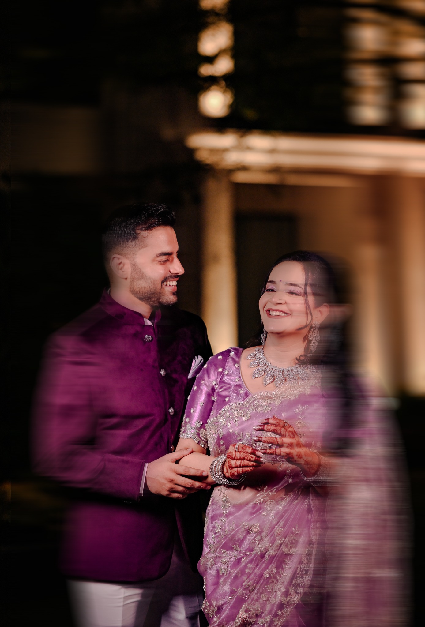 Candid Engagement Couple Motion Portrait