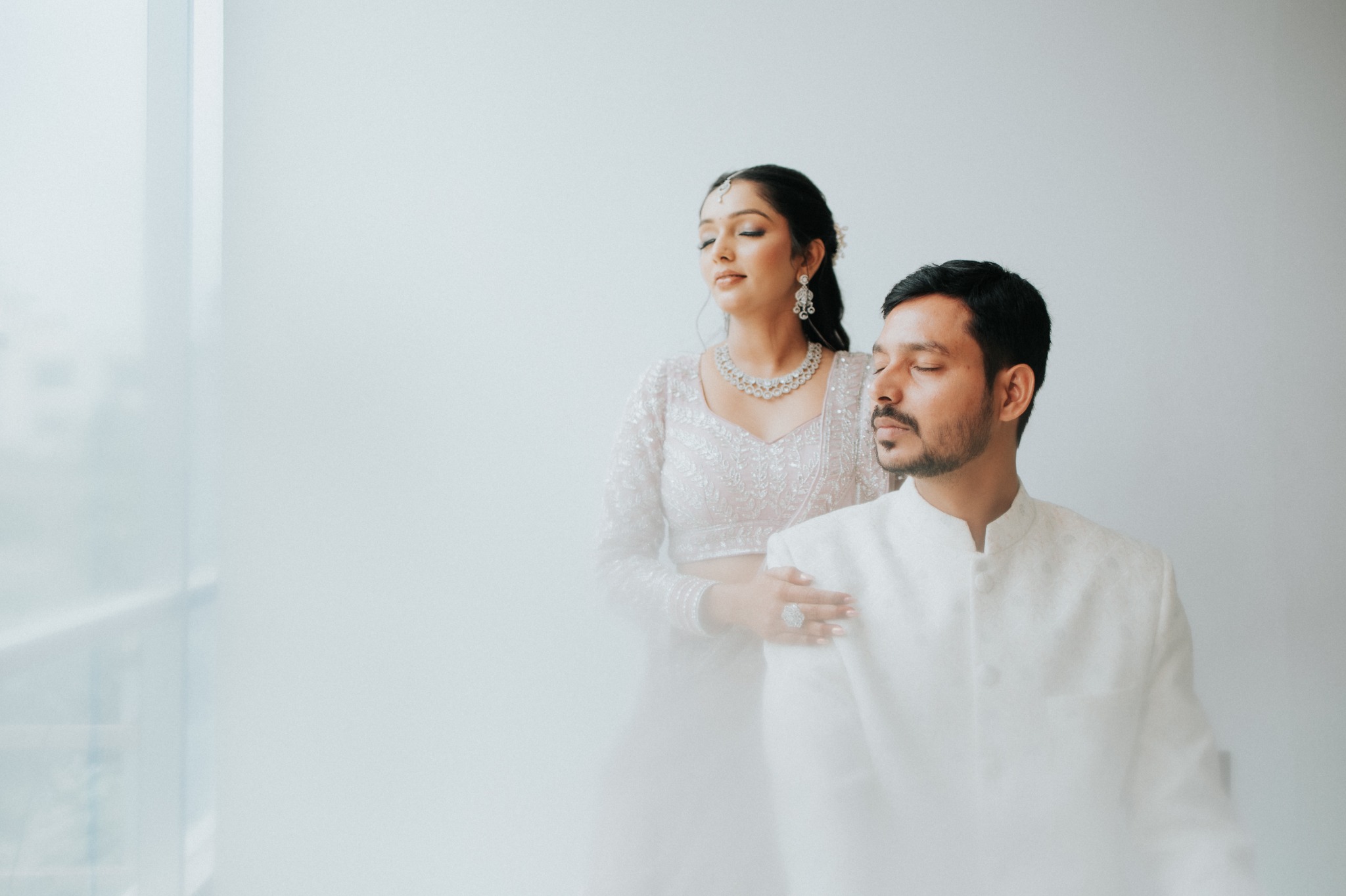 Engagement Couple Window Portrait