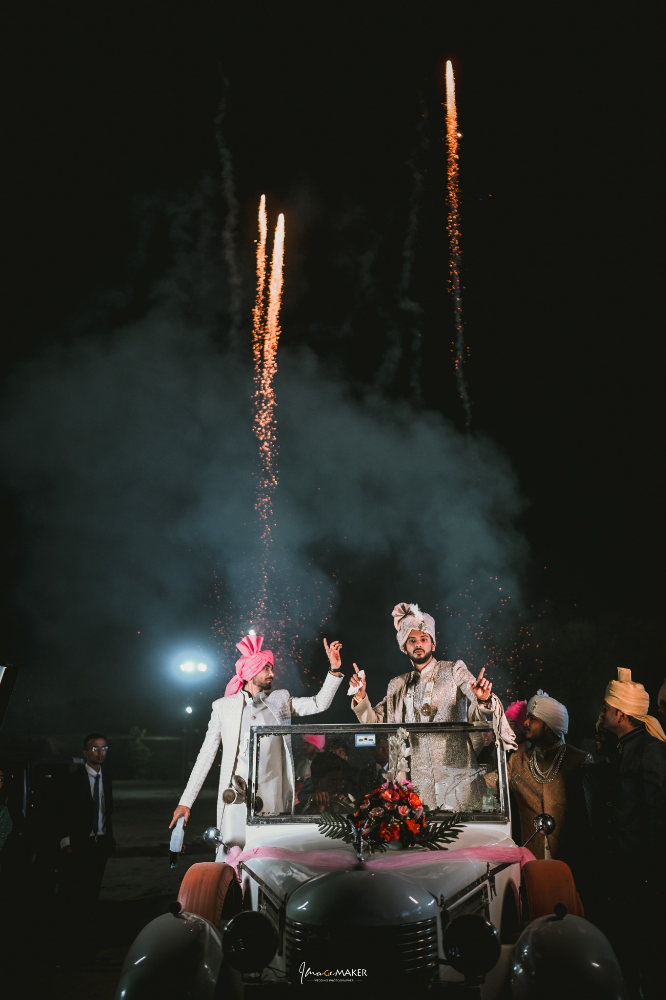 Groom Baraat Entry with Fireworks