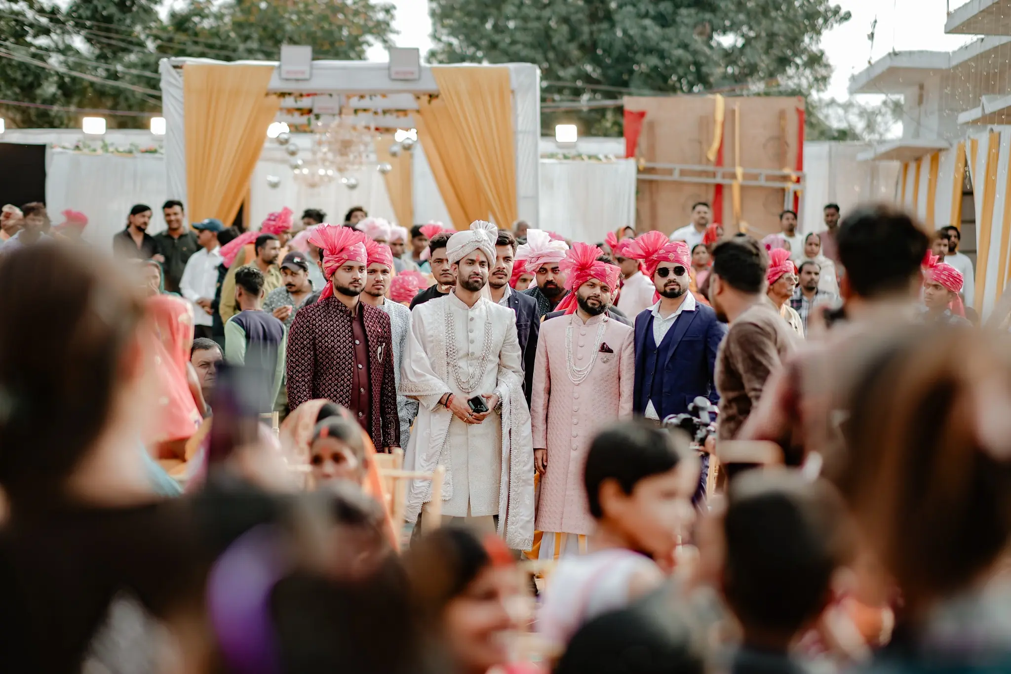 Groom Wedding Procession with Family
