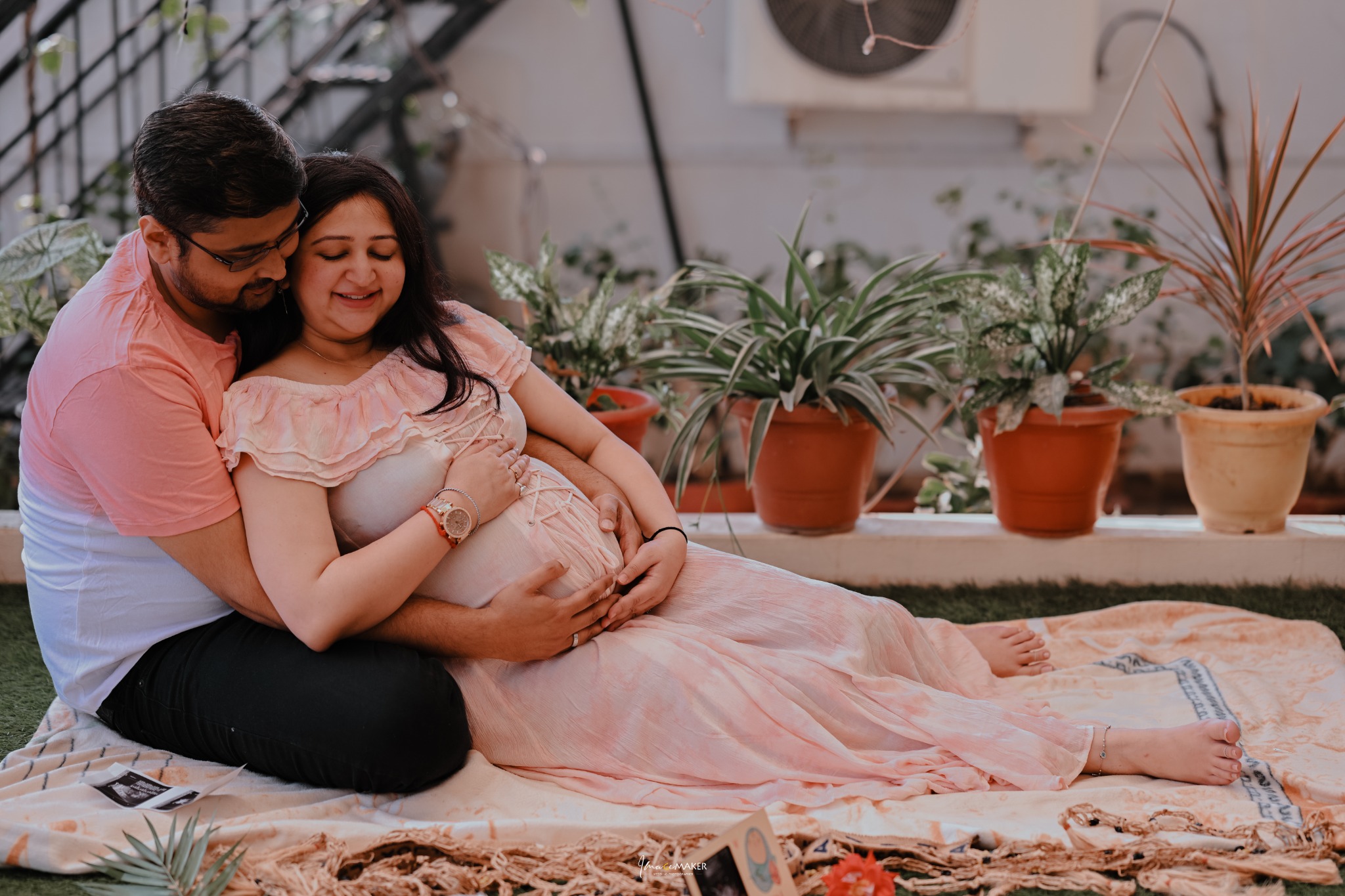 Maternity Couple Rooftop Portrait