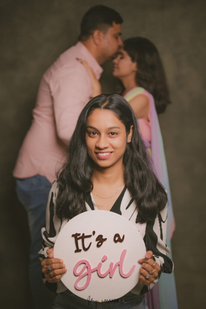 Maternity Gender Reveal Family Portrait