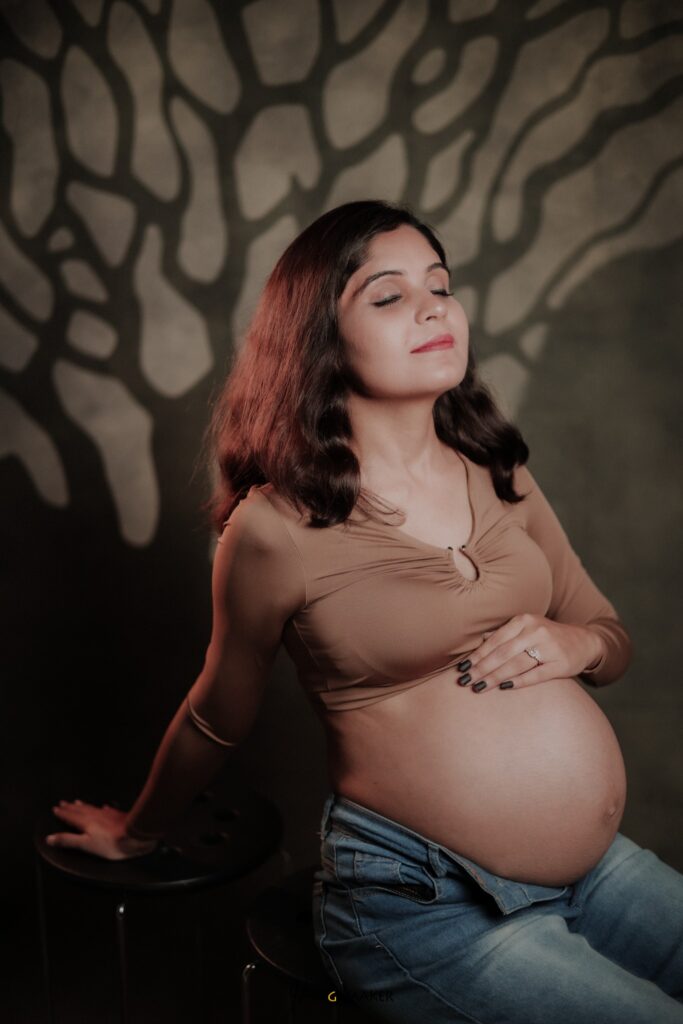 Maternity Mother Seated Studio Portrait