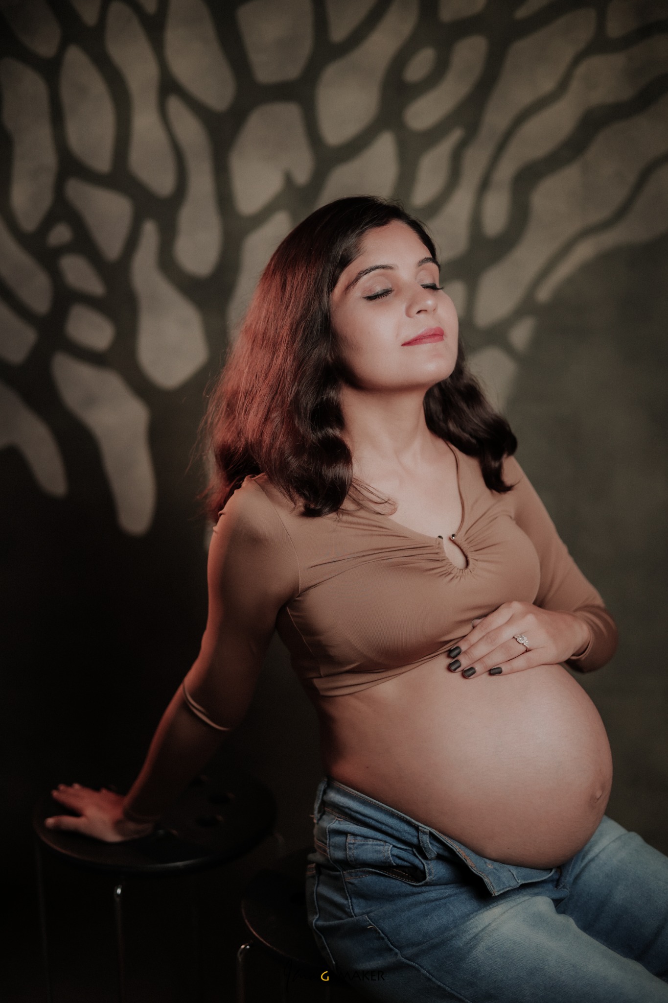 Maternity Mother Seated Studio Portrait