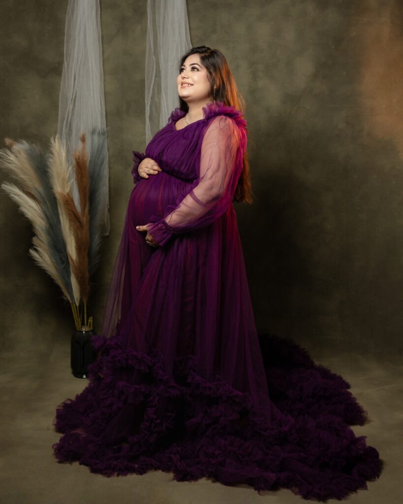 Maternity Purple Gown Pampas Portrait