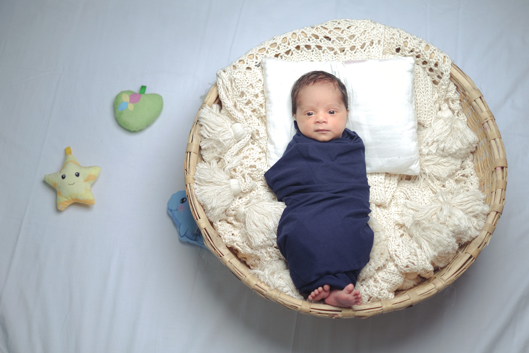 Newborn Baby Basket Portrait
