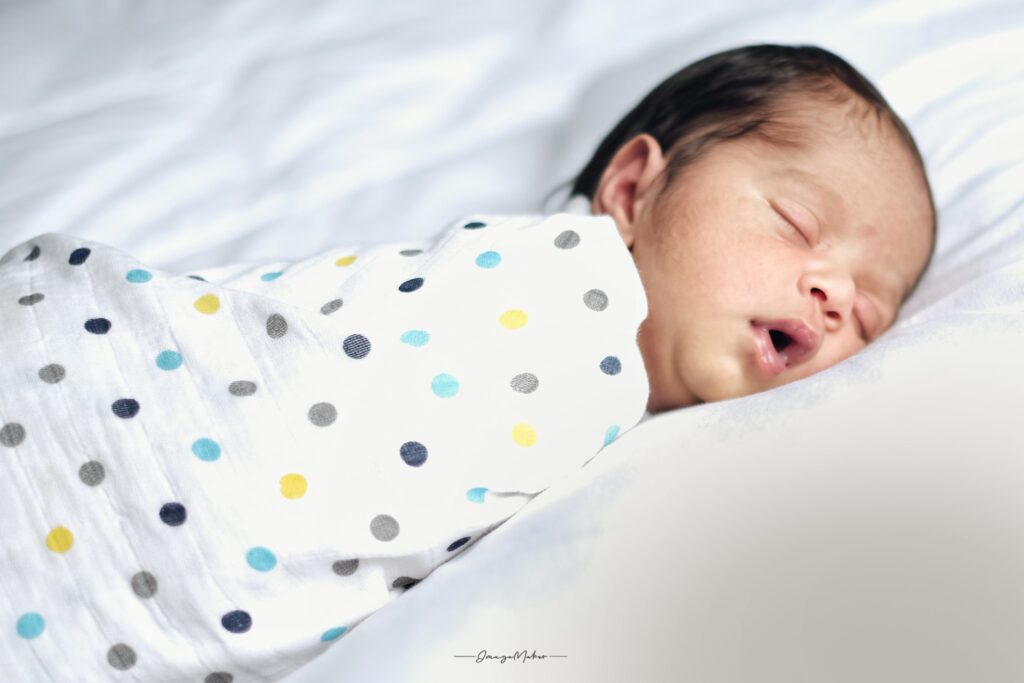 Newborn Baby Close-Up Swaddle