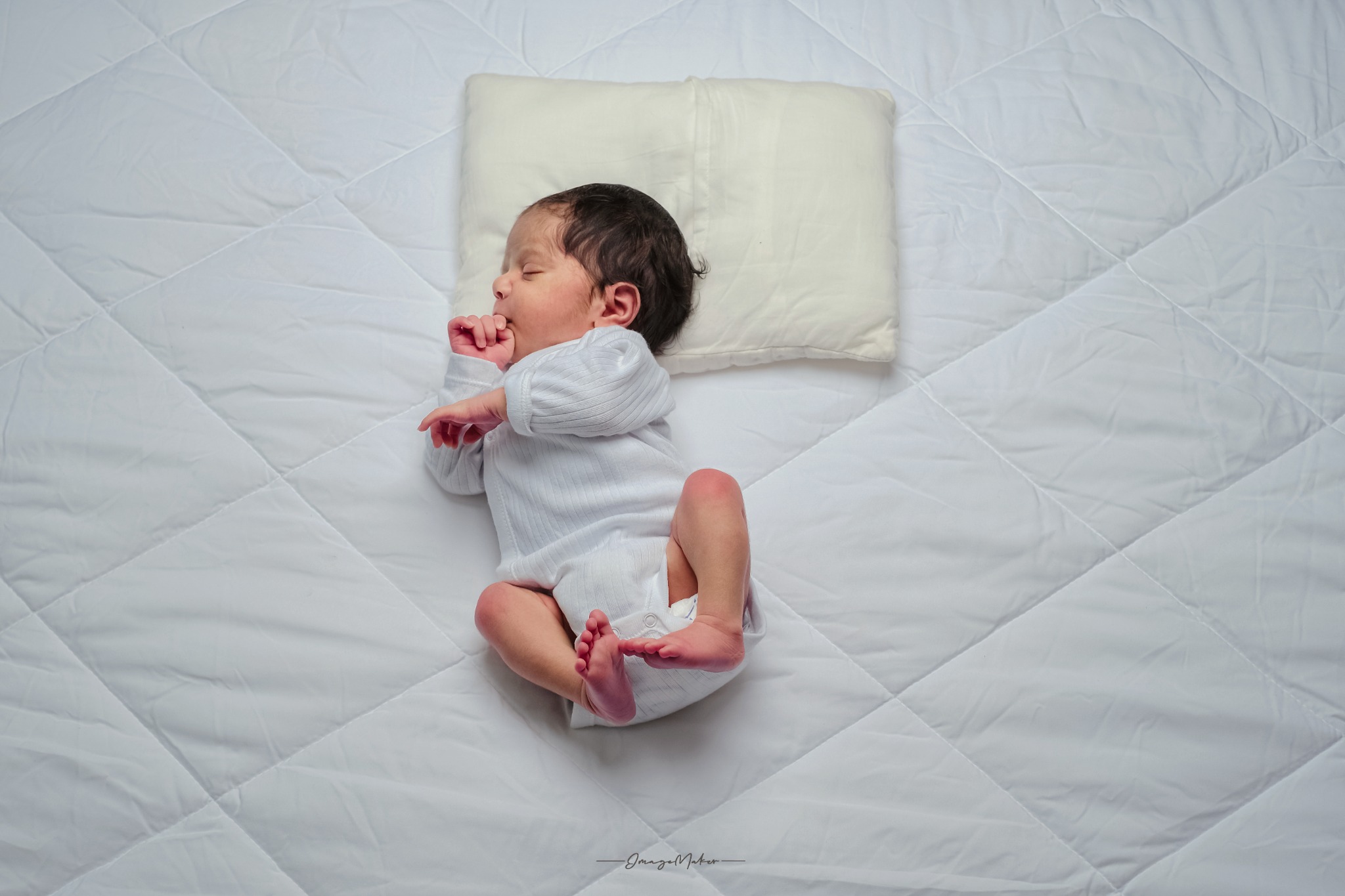 Newborn Baby Sleeping White Setup