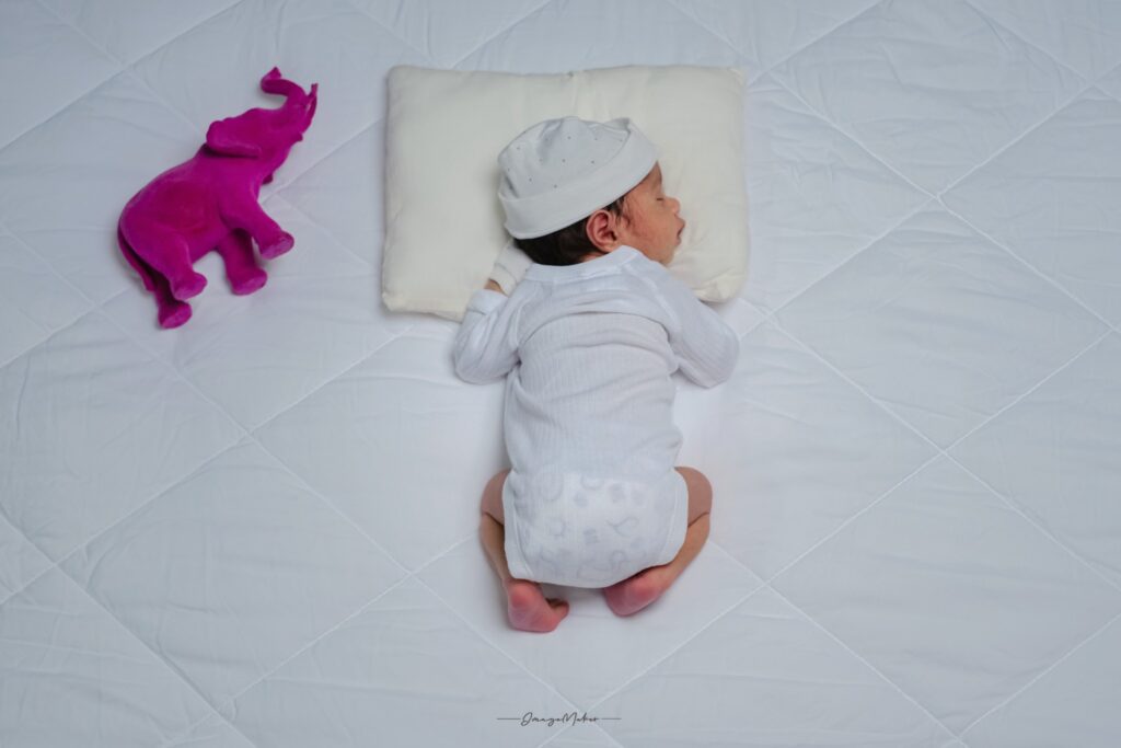 Newborn Baby Top View Portrait
