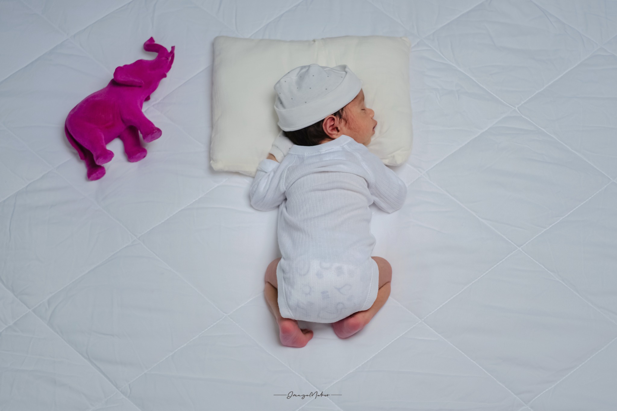 Newborn Baby Top View Portrait