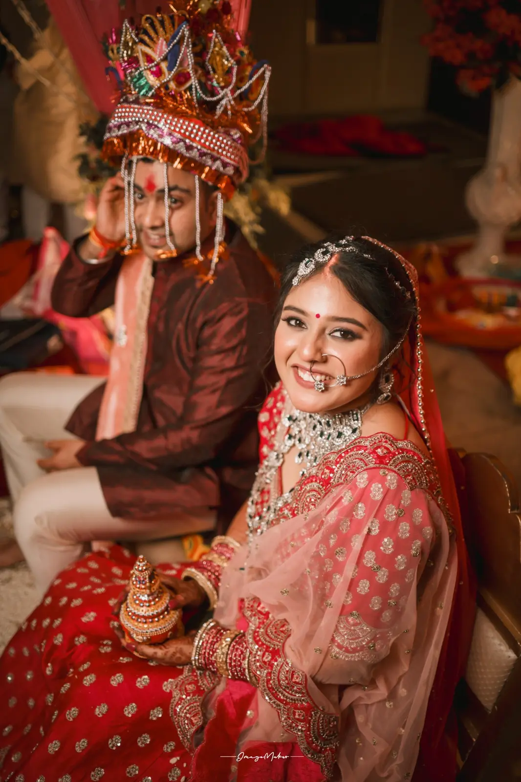 Newlywed Couple Candid Wedding Moment