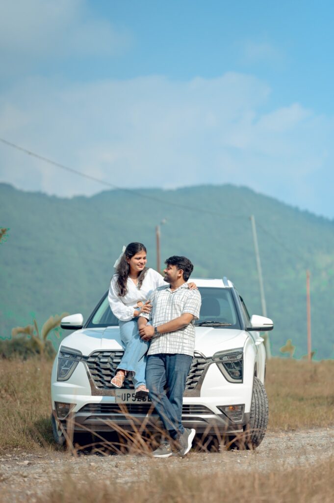 Pre-Wedding Couple Car Portrait