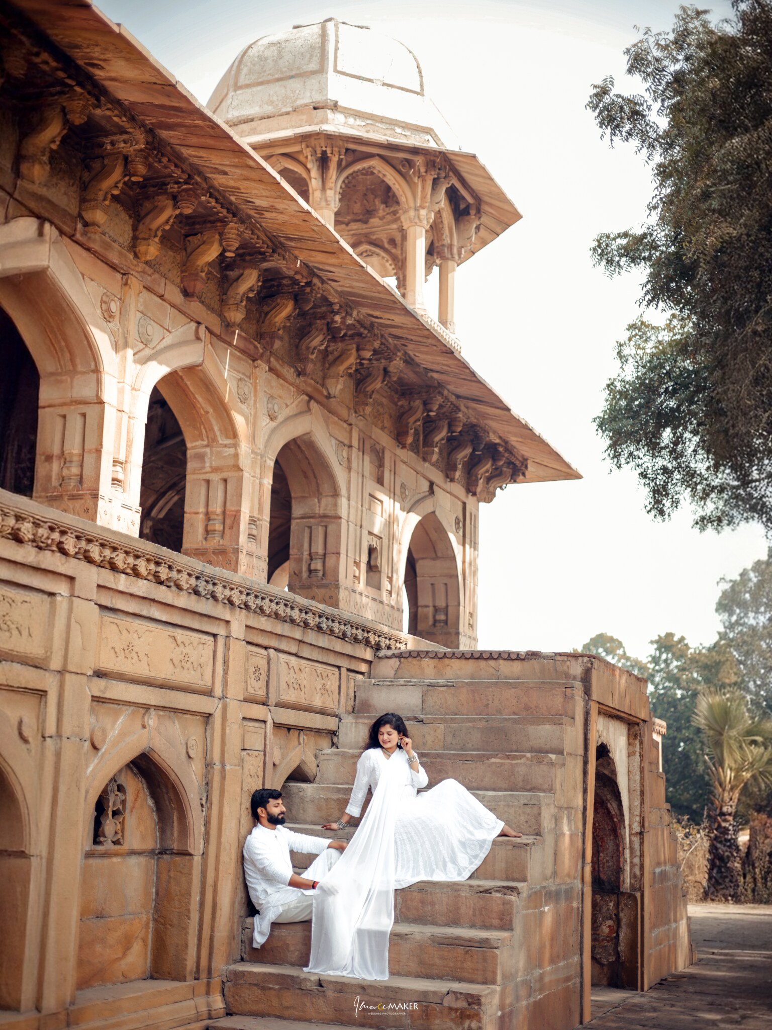 Pre-Wedding Couple on Heritage Steps