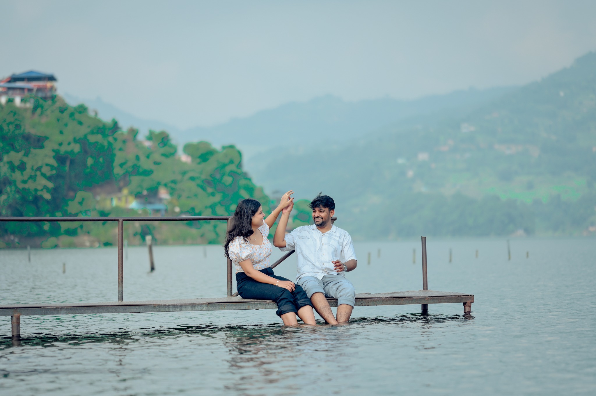 Pre-Wedding Couple Lakeside Dock