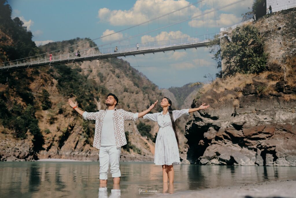 Pre-Wedding Couple Riverside Moment
