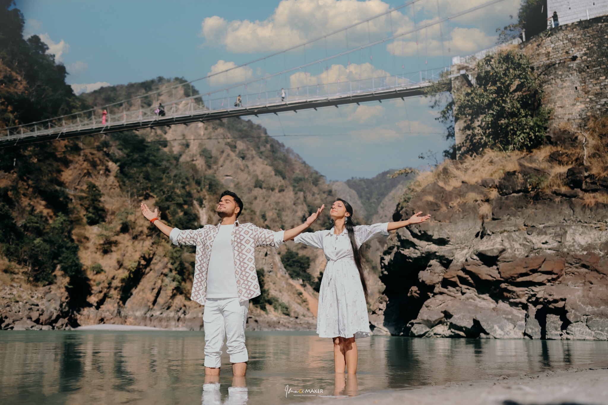 Pre-Wedding Couple Riverside Moment