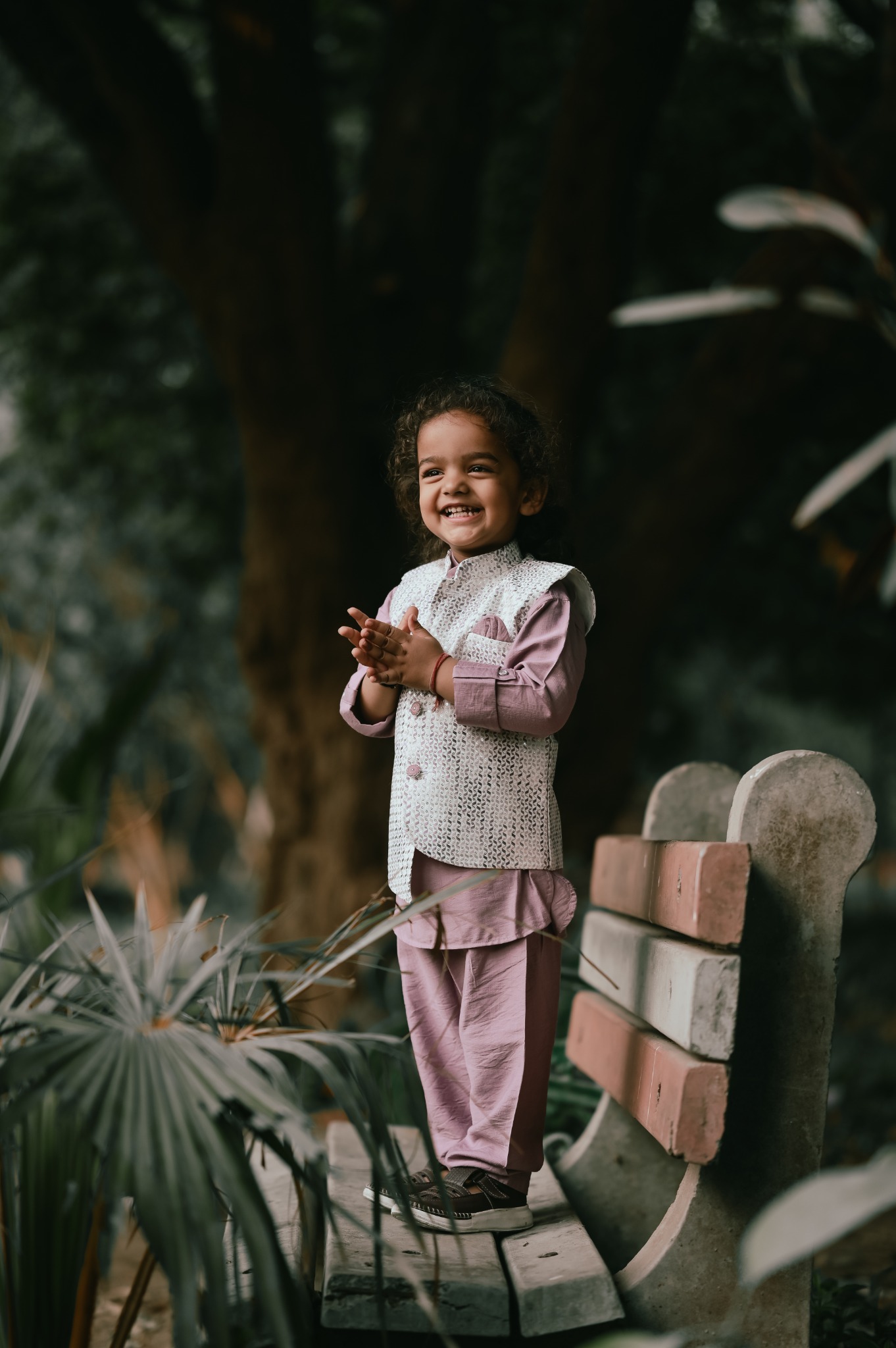 Toddler Outdoor Bench Portrait