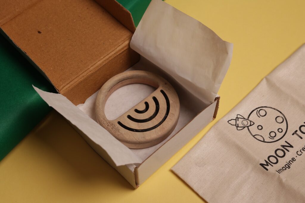 Wooden Rainbow Teether Gift Box Product Photography